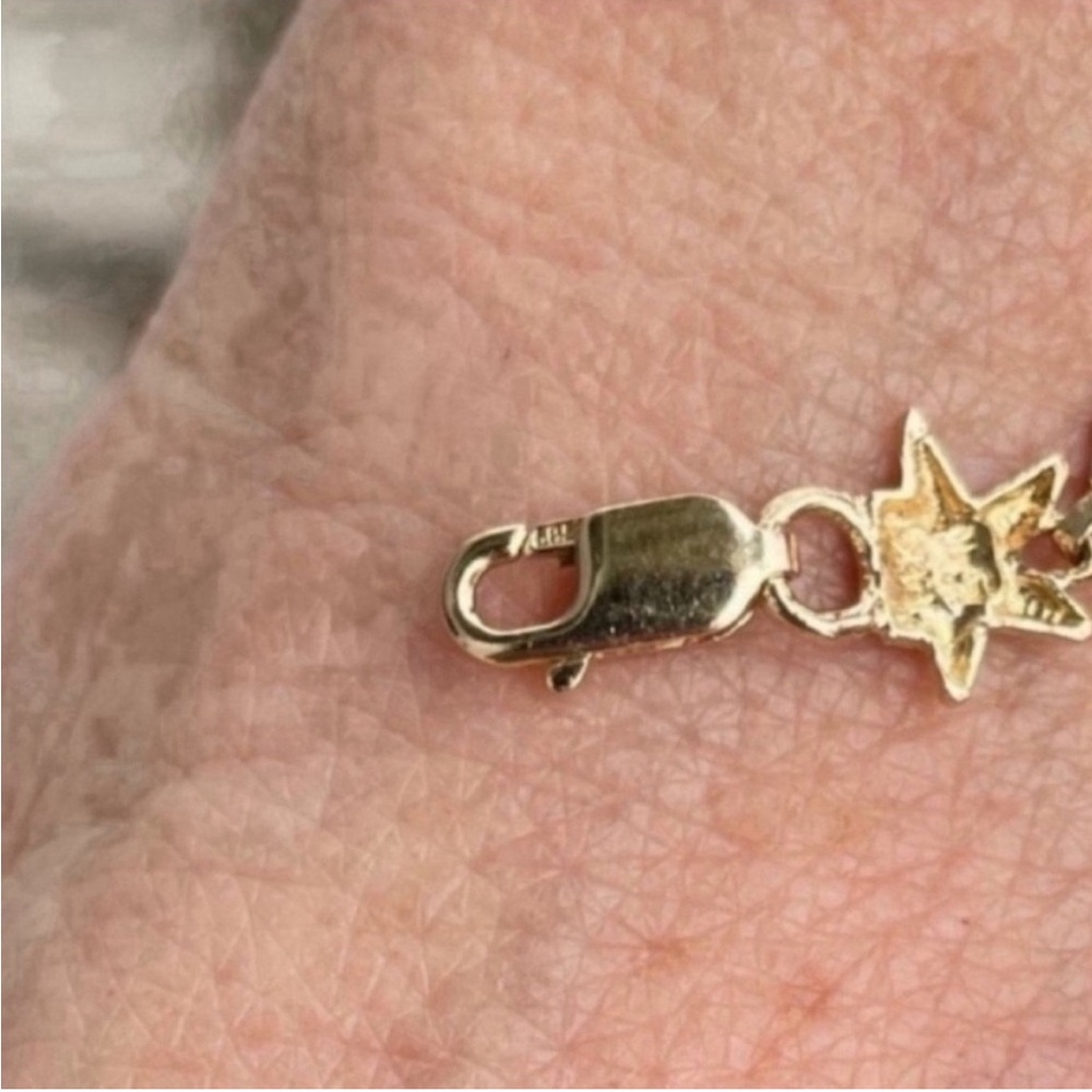 14k Gold Seashell Starfish Sand Dollar Bracelet - Picture 3 of 4